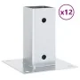 Bases para postes cuadradas 12 uds. Plata 61x61 mm by , fence posts - Ref: Foro24-42000005, Price: 53,66 €, Discount: -5%%