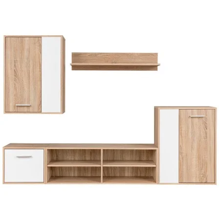 Juego de mueble para TV de 5 piezas en blanco y roble sonoma de madera de calidad | Foro24.es | Tu tienda online para hogar, jardín y más Foro24.es
