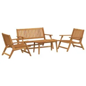 Sillas de jardín con mesa 4 piezas de madera