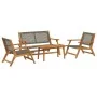 Sillas de jardín con mesa de 4 piezas en gris de madera maciza de acacia | Foro24.es | Tu tienda online para hogar, jardín y más Foro24.es