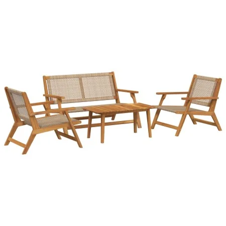 Sillas de jardín con mesa 4 unidades Beige Madera maciza de Acacia by , Garden chairs - Ref: Foro24-3214443, Price: 320,83 €,...