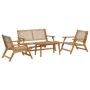 Sillas de jardín con mesa 4 unidades Beige Madera maciza de Acacia by , Garden chairs - Ref: Foro24-3214443, Price: 320,83 €,...