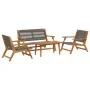 Sillas de jardín con mesa 4 piezas Gris Madera maciza de Acacia | Foro24.es | Tu tienda online para hogar, jardín y más Foro24.es