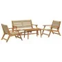 Sillas de jardín con mesa de 4 piezas, beige, madera maciza de acacia | Foro24.es | Tu tienda online para hogar, jardín y más Foro24.es
