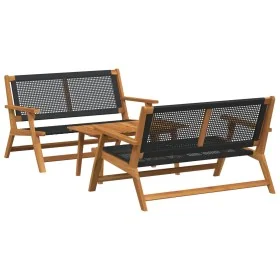 Sillas de Jardín con Mesa 3 pcs Negros de Madera