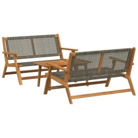 Sillas de jardín con mesa 3 pcs Gris Madera de