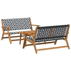Sillas de jardín con mesa de 3 piezas en negro y