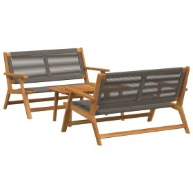 Sillas de jardín con mesa de 3 piezas en gris