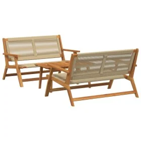 Sillas de Jardín con Mesa 3 pcs Beige Madera