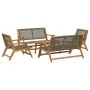 Sillas de jardín con mesa de 5 piezas en gris, de madera maciza de acacia | Foro24.es | Tu tienda online para hogar, jardín y más Foro24.es