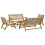 Sillas de jardín con mesa de 5 pcs Beige de Madera Sólida de Acacia by , Garden chairs - Ref: Foro24-3214463, Price: 508,25 €...