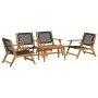 Juego de Sillas de Jardín con Mesa de 5 piezas, Negro, Madera Maciza de Acacia | Foro24.es | Tu tienda online para hogar, jardín y más Foro24.es
