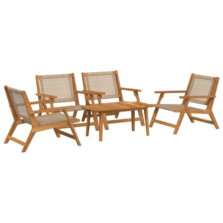sillas de jardín con mesa 5 pcs Beige Madera maciza de Acacia | Foro24.es | Tu tienda online para hogar, jardín y más Foro24.es