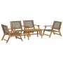 Set de sillas de jardín con mesa de 5 piezas en gris de madera de acacia | Foro24.es | Tu tienda online para hogar, jardín y más Foro24.es