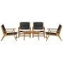 Sillas de jardín con mesa 5 pcs Negra de Madera Maciza de Acacia | Foro24.es | Tu tienda online para hogar, jardín y más Foro24.es