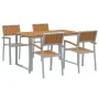 Conjunto de Comedor de Jardín de 5 Piezas en Acero Gris y Madera Sólida de Acacia de , Mesas de jardín - Ref: Foro24-3284351,...