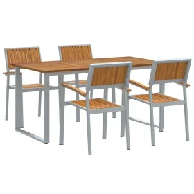 Comprar Set de Comedor de Jardín de 5 Piezas Gris
