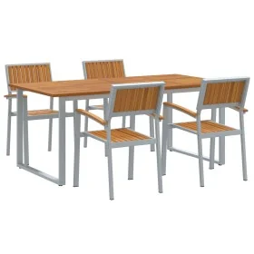 Juego de Comedor de Jardín de 5 Piezas en Gris