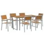 Juego de Comedor de Jardín de 7 Piezas Gris Acero y Madera Maciza de Acacia | Foro24.es | Tu tienda online para hogar, jardín y más Foro24.es