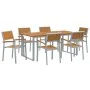 Conjunto de Comedor de Jardín de 7 Piezas Gris de Acero y Madera Sólida de Acacia | Foro24.es | Tu tienda online para hogar, jardín y más Foro24.es