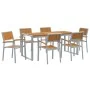 Conjunto de Comedor de Jardín de 7 Piezas de madera sólida de Acacia y Metal | Foro24.es | Tu tienda online para hogar, jardín y más Foro24.es