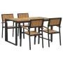 Conjunto de Comedor de Jardín de 5 Piezas de Madera Sólida de Acacia y Metal by , Garden tables - Ref: Foro24-3284383, Price:...