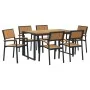 Juego de Comedor de Jardín de 7 Piezas Madera Sólida de Acacia y Metal | Foro24.es | Tu tienda online para hogar, jardín y más Foro24.es