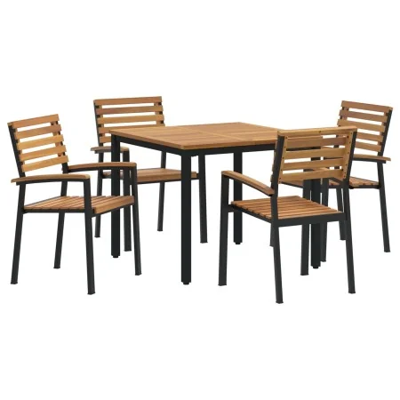 Conjunto de Comedor de Jardín de 5 Piezas de Madera Sólida de Acacia y Metal | Foro24.es | Tu tienda online para hogar, jardín y más Foro24.es