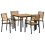 Conjunto de Comedor de Jardín de 5 Piezas de Madera Sólida de Acacia y Metal | Foro24.es | Tu tienda online para hogar, jardín y más Foro24.es