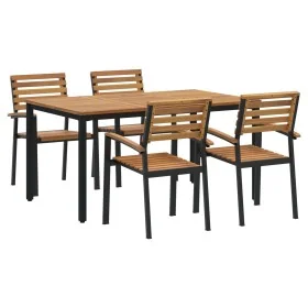 Juego de Comedor de Jardín de 5 Piezas de Madera