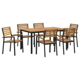 Conjunto de Comedor de Jardín de 7 Piezas de