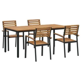 Set de Comedor de 5 Piezas de Madera Sólida de Acacia y Metal by , Garden tables - Ref: Foro24-3284401, Price: 547,63 €, Disc...