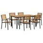Conjunto de Comedor de Jardín de 7 Piezas de Madera Maciza de Acacia y Metal | Foro24.es | Tu tienda online para hogar, jardín y más Foro24.es