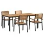 Set de Comedor de 5 Piezas de Madera Sólida de Acacia y Metal by , Garden tables - Ref: Foro24-3284401, Price: 547,63 €, Disc...