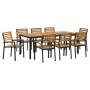 Juego de Comedor de Jardín de 9 Piezas de Madera Maciza de Acacia y Metal | Foro24.es | Tu tienda online para hogar, jardín y más Foro24.es