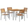 Set de Comedor de Jardín de 5 Piezas de madera maciza de acacia y metal | Foro24.es | Tu tienda online para hogar, jardín y más Foro24.es