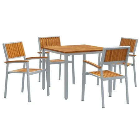 Juego de Comedor de Jardín de 5 Piezas de Madera Sólida de Acacia y Metal | Foro24.es | Tu tienda online para hogar, jardín y más Foro24.es