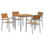 Juego de Comedor de Jardín de 5 Piezas de Madera Sólida de Acacia y Metal | Foro24.es | Tu tienda online para hogar, jardín y más Foro24.es