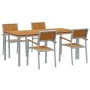 Conjunto de comedor de jardín de 5 piezas de madera maciza de acacia y metal | Foro24.es | Tu tienda online para hogar, jardín y más Foro24.es