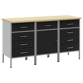 Conjunto de gabinete de trabajo de 3 piezas Negro y Gris, hecho de madera y acero by , Work tables - Ref: Foro24-3321372, Pri...