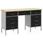 Juego de gabinete y mesa de trabajo de 3 piezas Negro de madera ingenierizada y acero | Foro24.es | Tu tienda online para hogar, jardín y más Foro24.es