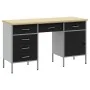Conjunto de gabinete y mesa de trabajo de 3 piezas Negro de madera elaborada y acero | Foro24.es | Tu tienda online para hogar, jardín y más Foro24.es