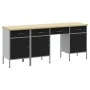 Conjunto de gabinete y mesa de trabajo de 4 piezas Negro Madera Ingenierizada y Acero von , Arbeitstische - Ref: Foro24-33213...