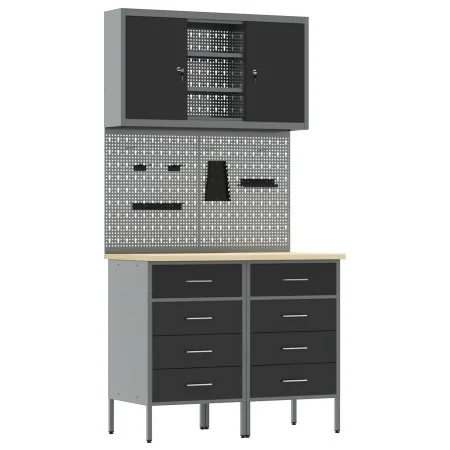 Conjunto de Banco de Trabajo de 5 Piezas de Acero Negro by , Work tables - Ref: Foro24-3321422, Price: 422,33 €, Discount: -5%%