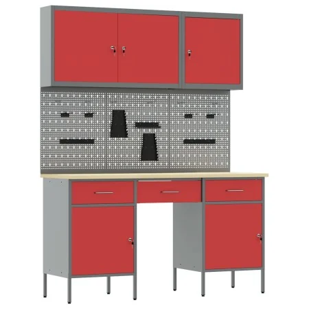 Conjunto de banco de trabajo de 8 piezas de acero rojo von , Arbeitstische - Ref: Foro24-3321453, Preis: 458,03 €, Rabatt: -5%%