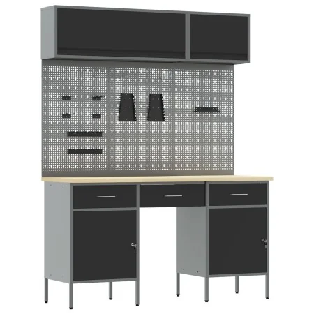 Conjunto de banco de trabajo de 8 piezas Acero Negro | Foro24.es | Tu tienda online para hogar, jardín y más Foro24.es