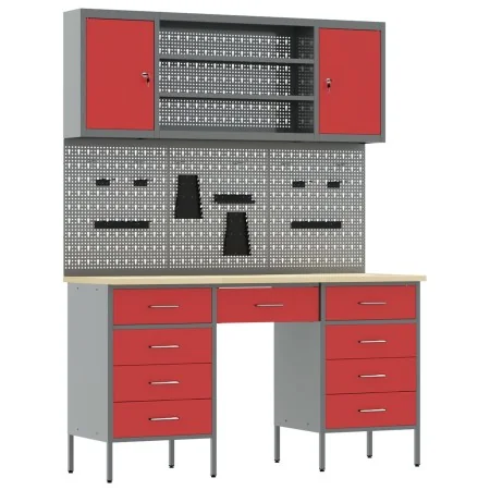 Conjunto de Gabinete y Tablero de Clavos de 7 Piezas Rojo MDF y Metal by , Work tables - Ref: Foro24-3321461, Price: 493,51 €...