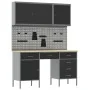Conjunto de gabinete de trabajo y panel de herramientas de 8 piezas Negro MDF y metal by , Work tables - Ref: Foro24-3321464,...