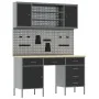 Conjunto de trabajo con panel perforado de 7 piezas en negro, de MDF y metal | Foro24.es | Tu tienda online para hogar, jardín y más Foro24.es