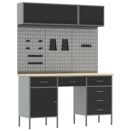 Juego de Gabinete de Trabajo y Panel de Clavos de 8 Piezas Negro de MDF y Metal | Foro24.es | Tu tienda online para hogar, jardín y más Foro24.es